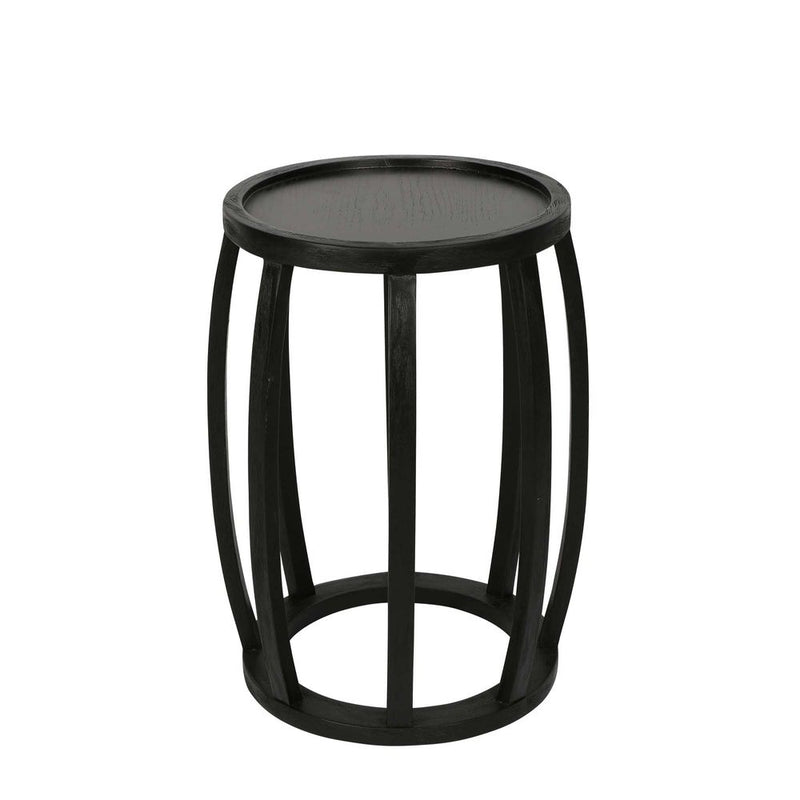 Manningham Oak Wooden Side Table - Black - Notbrand