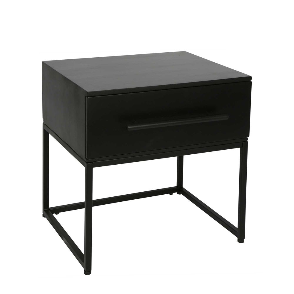 Manly Bedside Wooden Table - Black - Notbrand