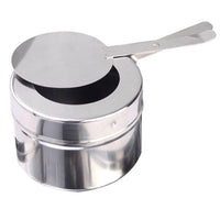 Round Stainless Steel Food Warmer With Glass Roll Top - 6L - Notbrand