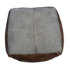 Square Chocolate Leather Ottoman - Notbrand