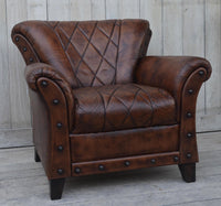 Studded Leather Arm Chair - Notbrand