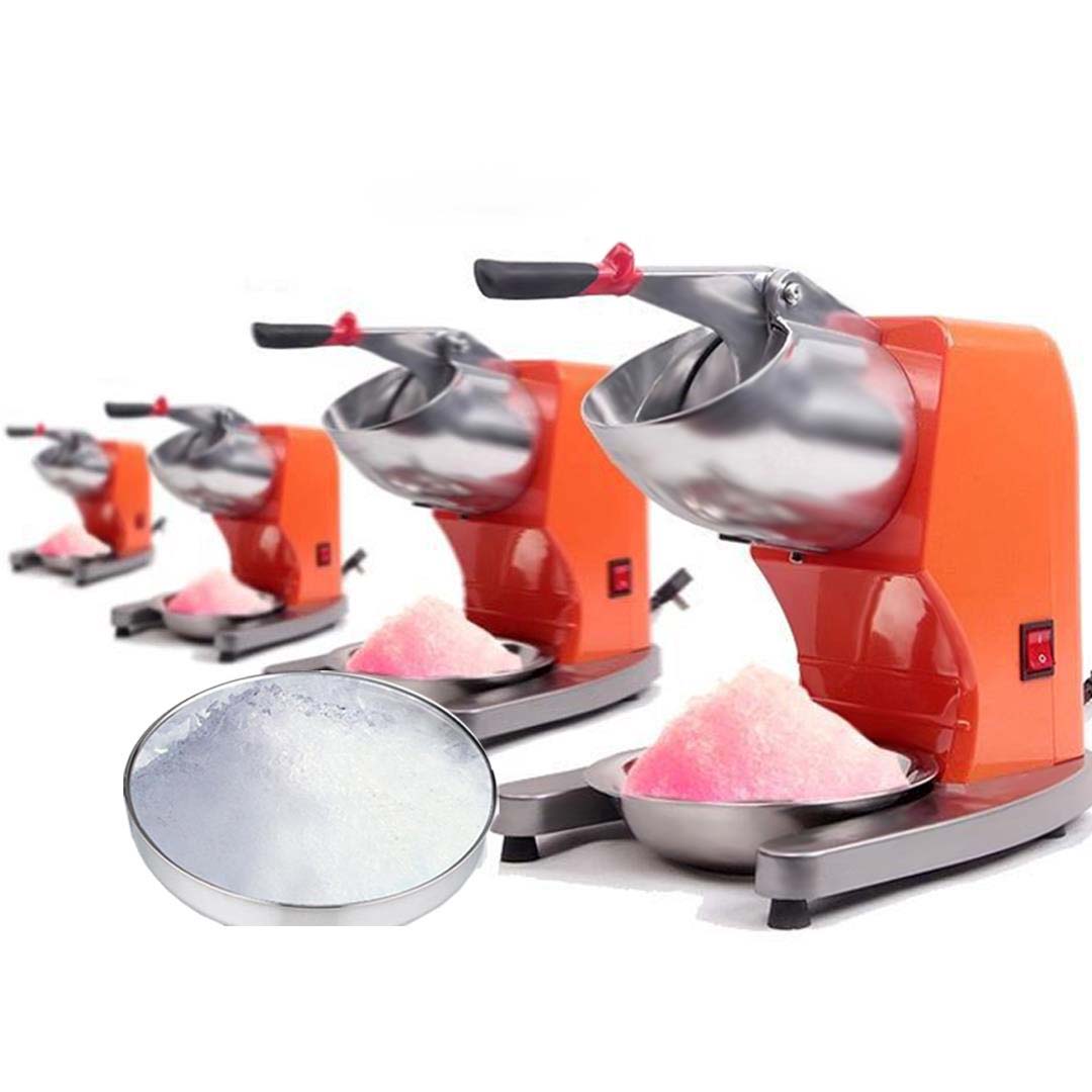 Stainless Steel Electric Ice Crusher with Holding Bowl - Orange - Notbrand