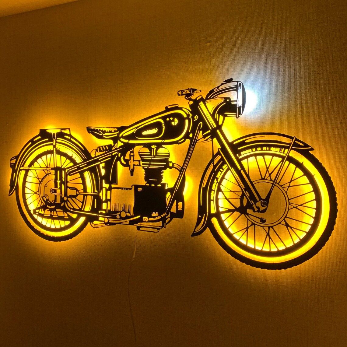 Harley Davidson Metal LED Wall Art - Notbrand