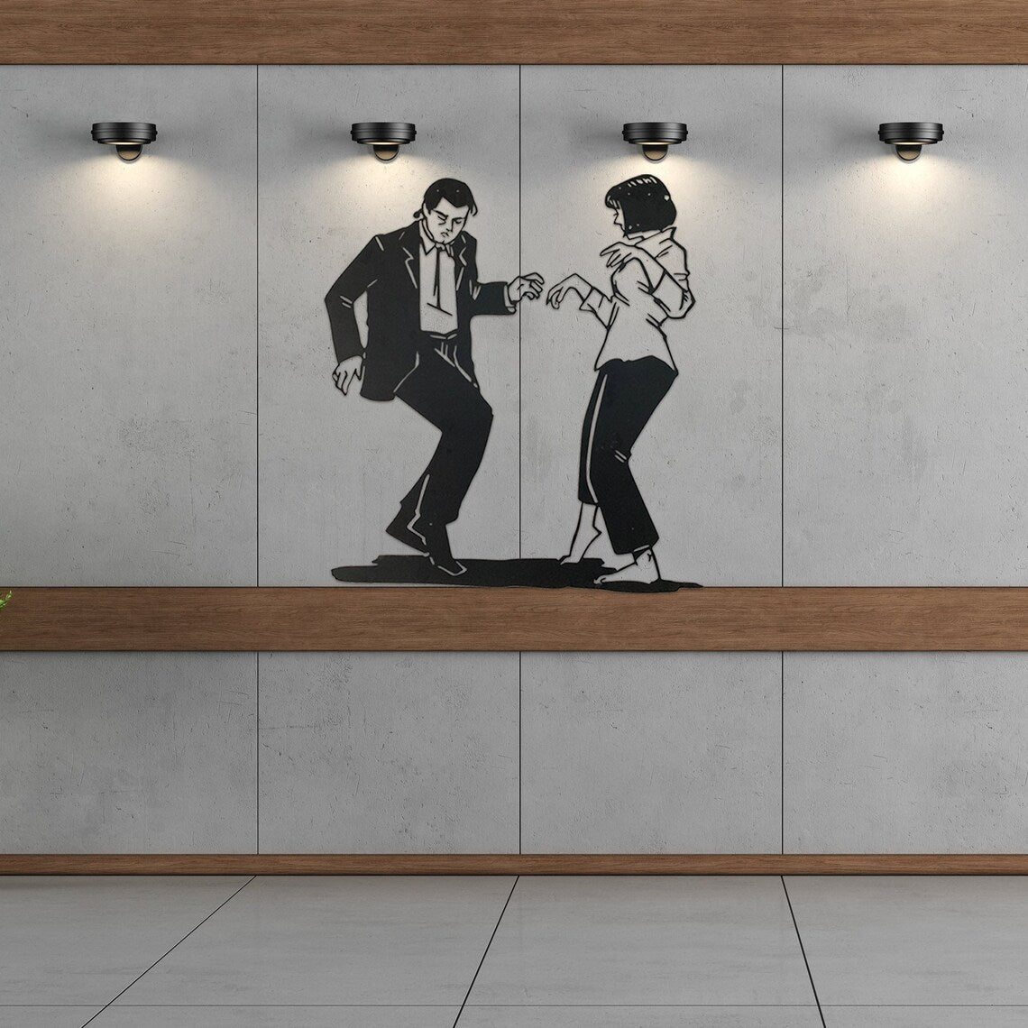 Pulp Fiction Dancing Couple Metal Wall Art - Notbrand