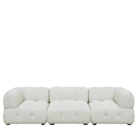 Hugo Vanilla Boucle 3 Seater Sofa - White - Notbrand