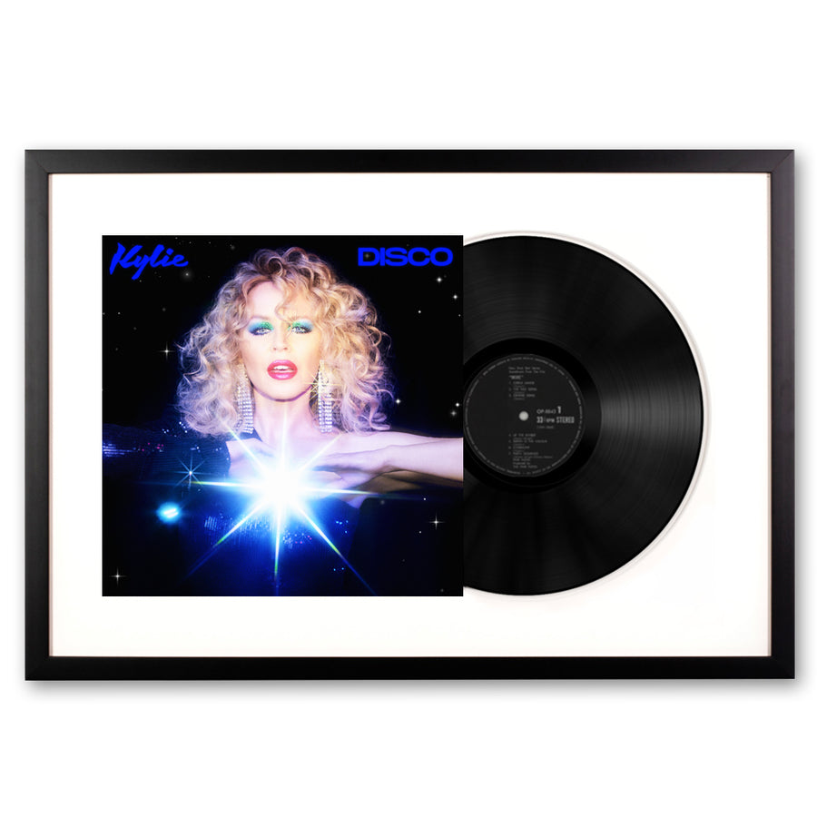 Kylie Disco Framed Vinyl Album Art - Black - Notbrand