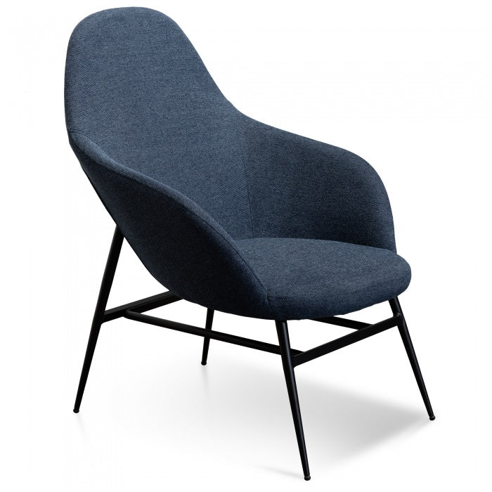 Caleb Fabric Lounge Chair Navy Blue - Black Legs - Notbrand