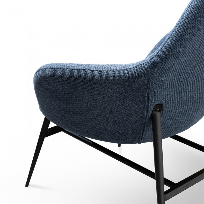 Caleb Fabric Lounge Chair Navy Blue - Black Legs - Notbrand