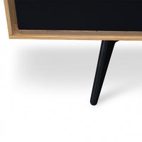 TV Unit With Black Drawers - Natural - Notbrand