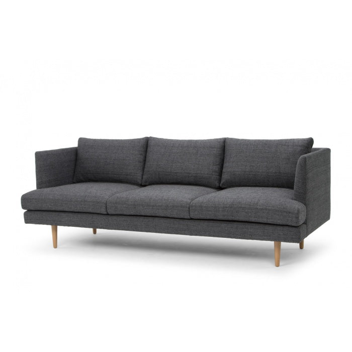 Jules 3 Seater Fabric Sofa - Metal Grey - Notbrand