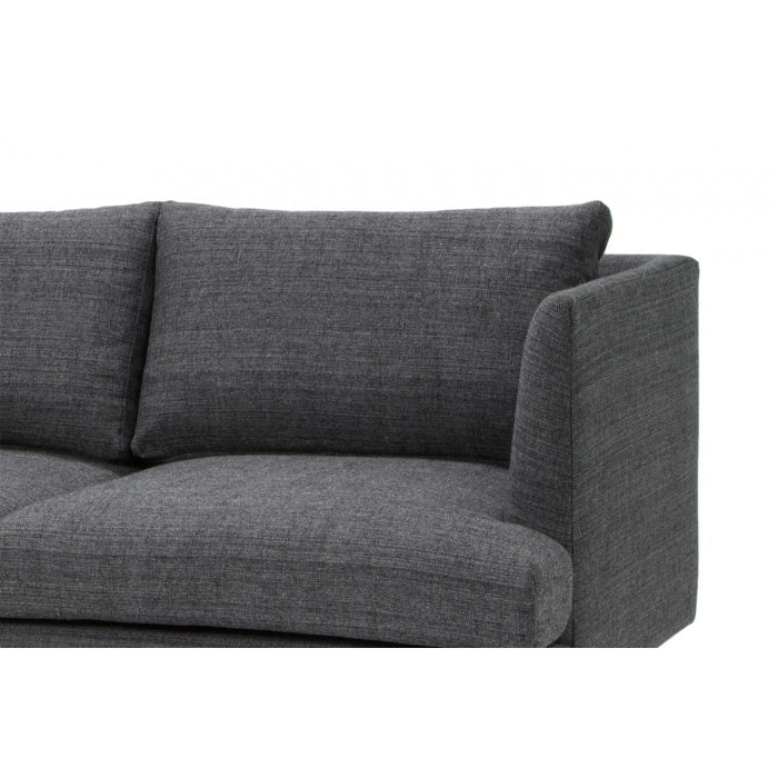 Jules 3 Seater Fabric Sofa - Metal Grey - Notbrand