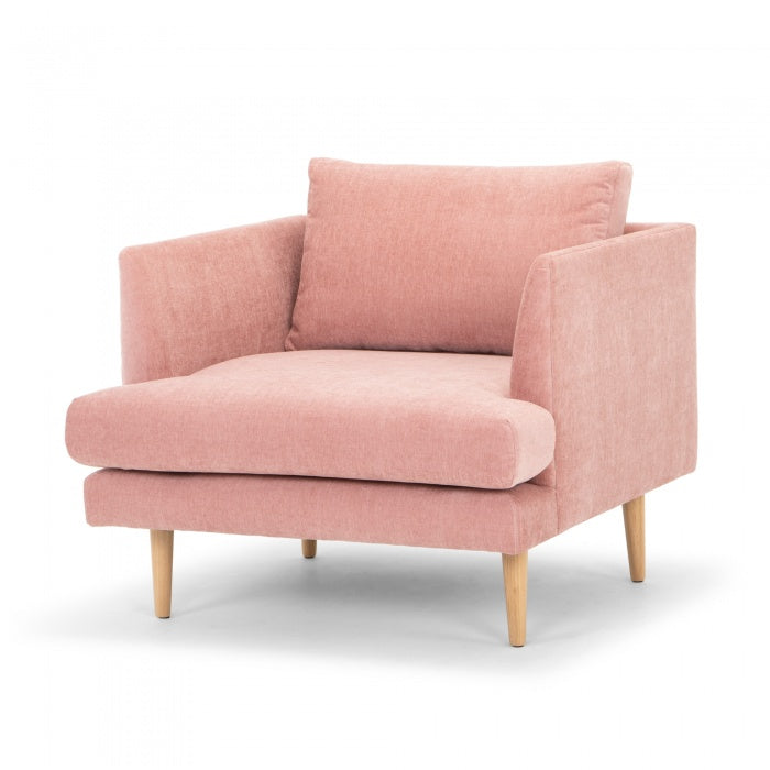 Romy Armchair - Dusty Blush with Natural Legs - Notbrand