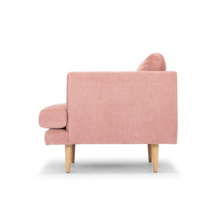 Romy Armchair - Dusty Blush with Natural Legs - Notbrand