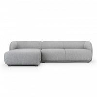 Aiden 3 Seater Left Chaise Sofa - Dark Texture Grey - Notbrand