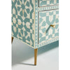 Moroccan Bone Inlay Chest of 6 Drawers Buffet - Mint Green - Notbrand