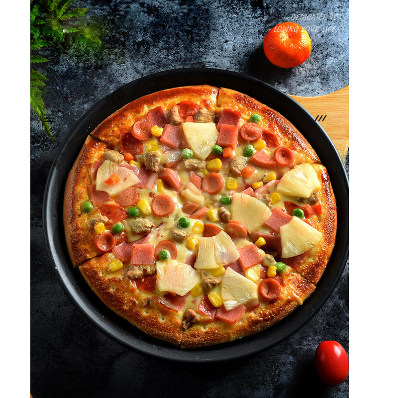 Black Steel Non-stick Pizza Tray & Baking Pan - 7in - Notbrand