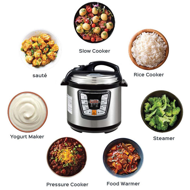 Nonstick Electric Stainless Steel Pressure Cooker - 12L - Notbrand