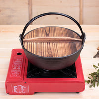 Cast Iron Sukiyaki Hot Pot With Wooden Lid -25cm - Notbrand