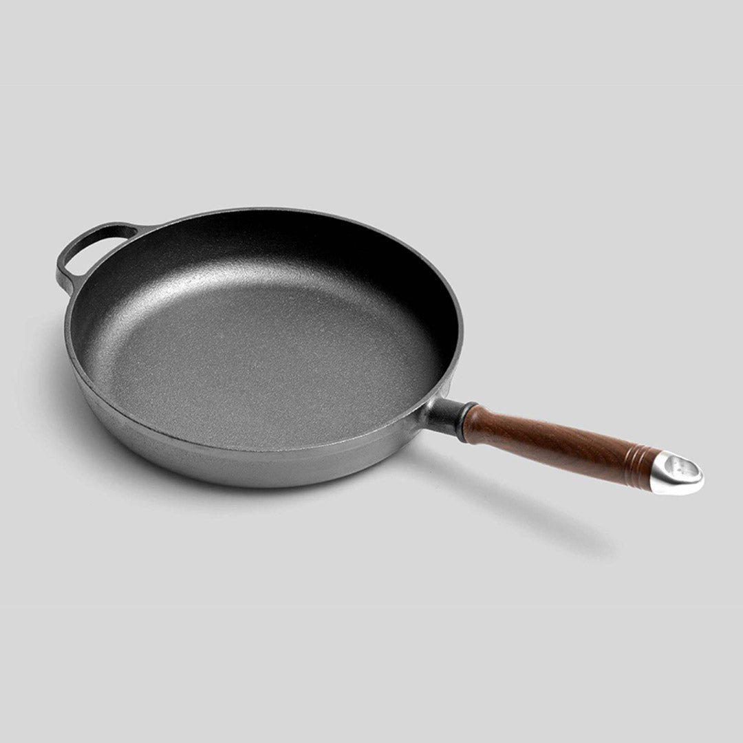 Round Cast Iron Skillet Frying Pan With Helper Handle - 29cm - Notbrand
