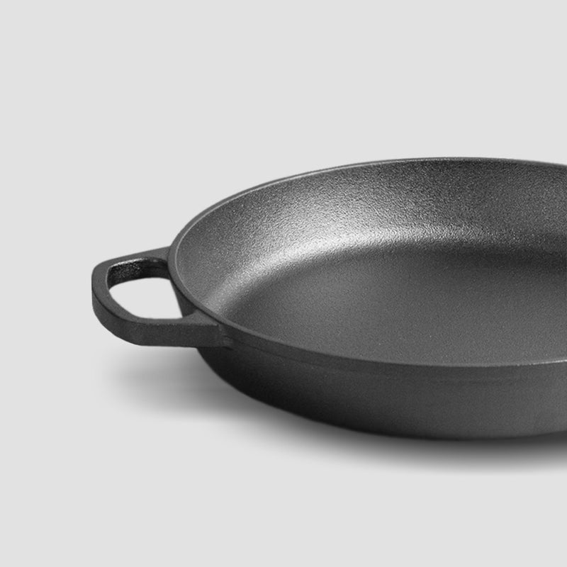 Round Cast Iron Skille Frying Pan With Helper Handle - 25cm - Notbrand