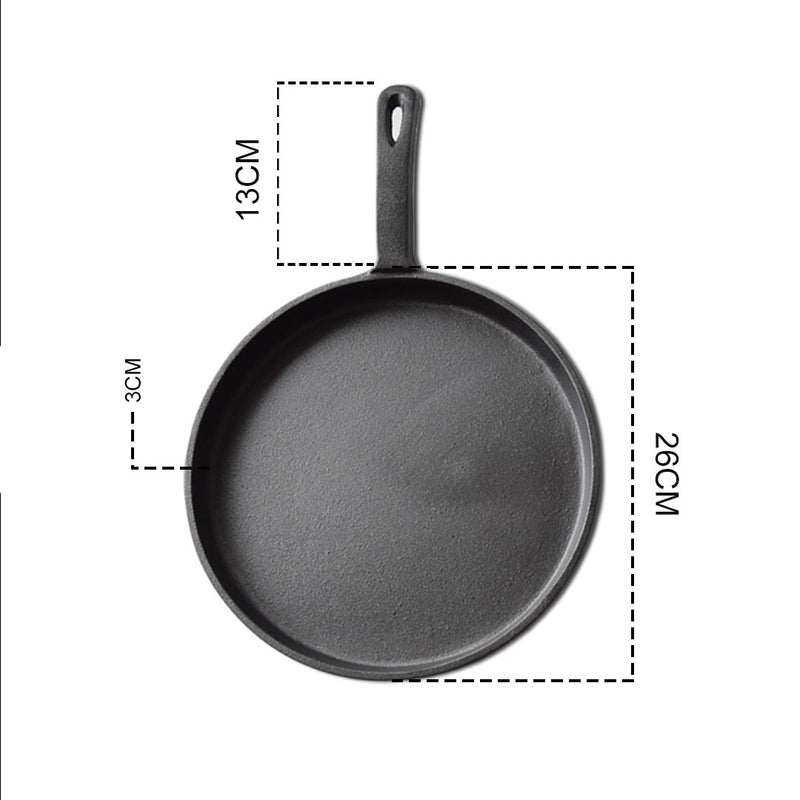 Round Cast Iron Frying Pan - 26cm - Notbrand