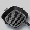 Square Ribbed Cast Iron Frying Pan With Handle - 26cm - Notbrand