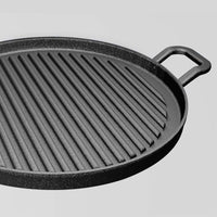 Ribbed Cast Iron Frying Pan & Sizzle Platter - 30cm - Notbrand