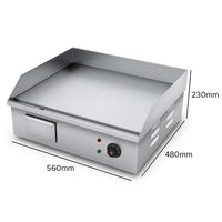 Electric Stainless Steel Flat Griddle - 2200W - Notbrand