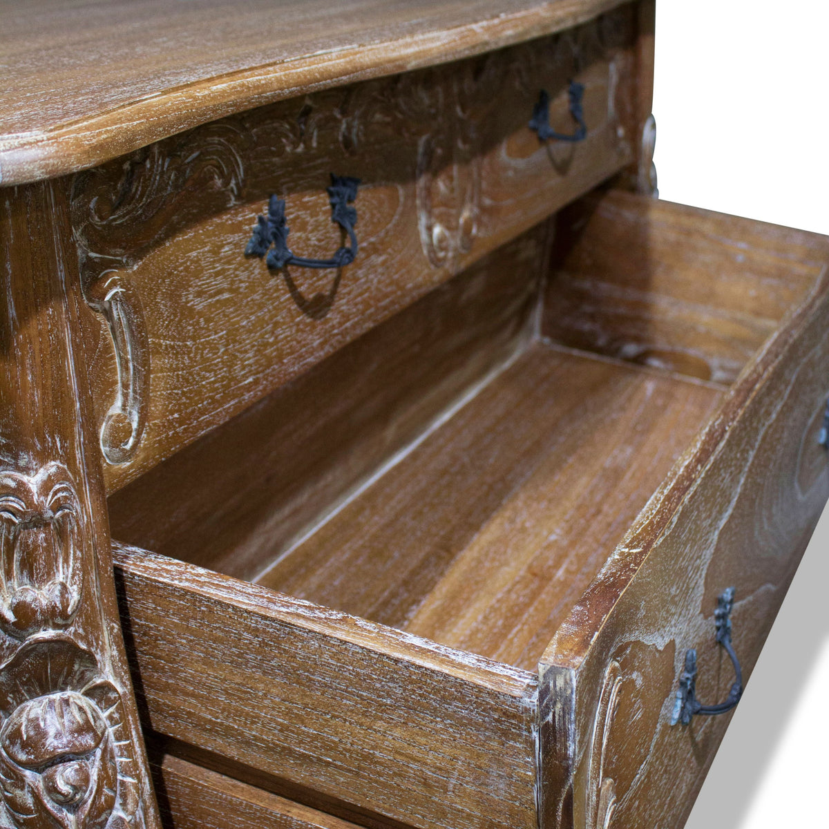 Rococo-Mindy-Wood-Chest-Of-Drawers-Weathered-Oak-NOTBRAND