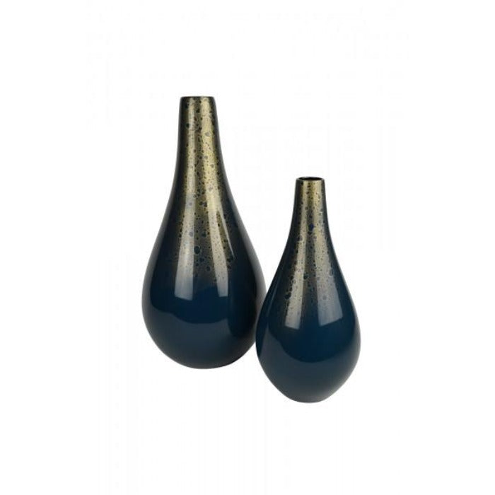 Aleisha Hand-Painted Lacquer Vase - Blue - Notbrand