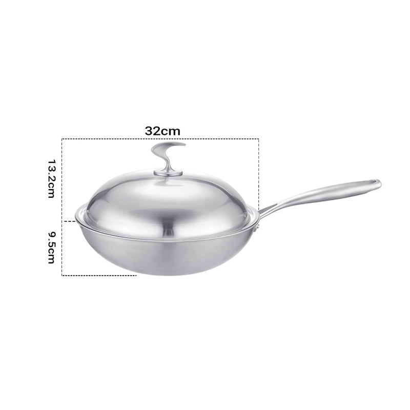 Stainless Steel Frying Pan With Lid - 32cm - Notbrand
