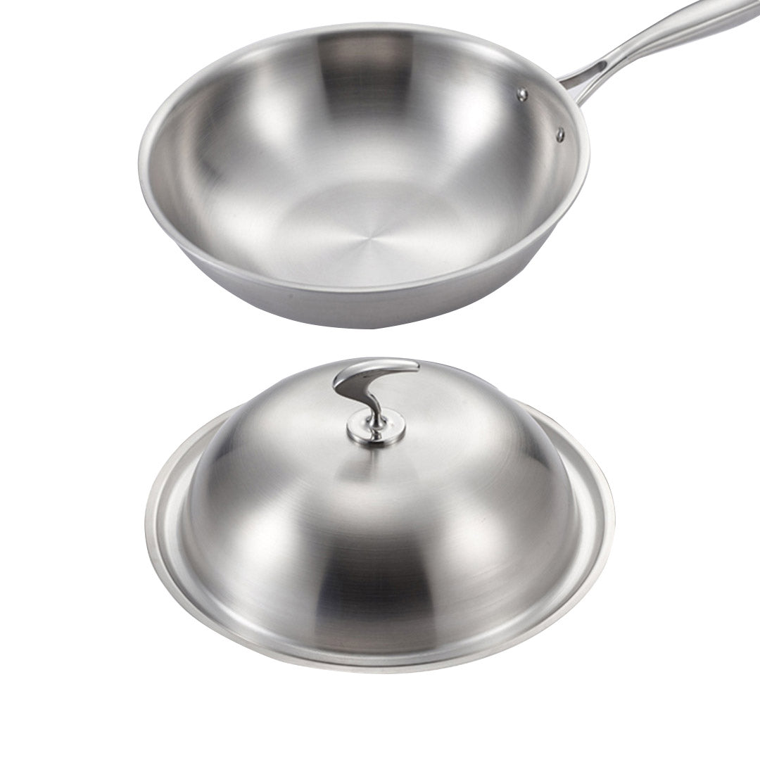 Stainless Steel Frying Pan With Lid - 32cm - Notbrand