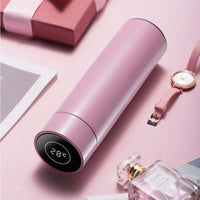 Smart Vacuum Flask Thermometer Bottle - Pink - Notbrand