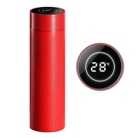 Smart Vacuum Flask Thermometer Bottle - Red - Notbrand