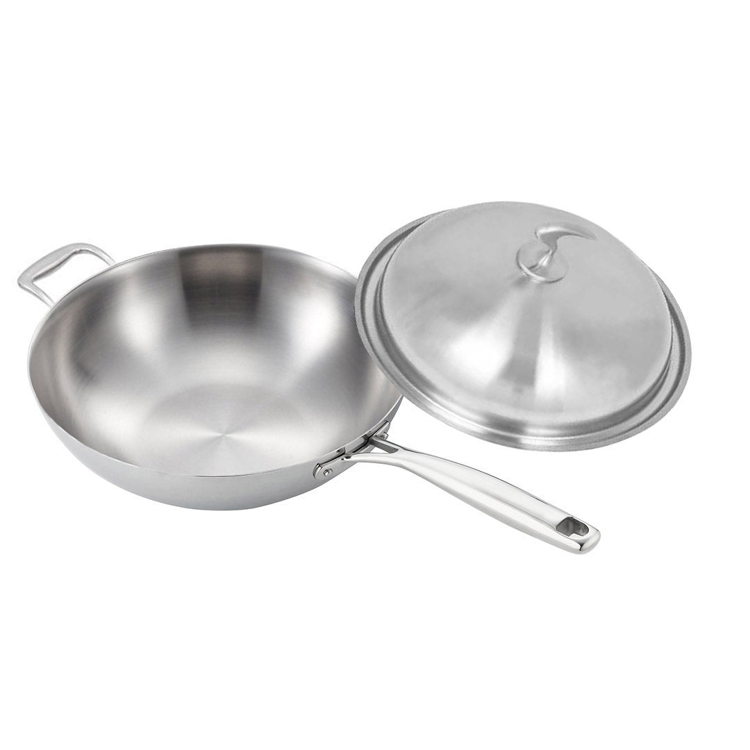 Stainless Steel Frying Pan With Handle and Lid - Range - Notbrand