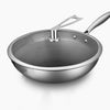 32CM STAINLESS STEEL FRYING PAN WITH GLASS LID - Notbrand