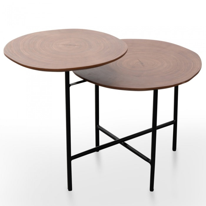 Sira Side Table - Walnut - Black Legs - Notbrand