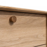 Classic Industrial 2 Drawer Side Table - Oak - Notbrand