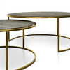 Venice Nest of Side Table - Natural - Golden Base - Notbrand