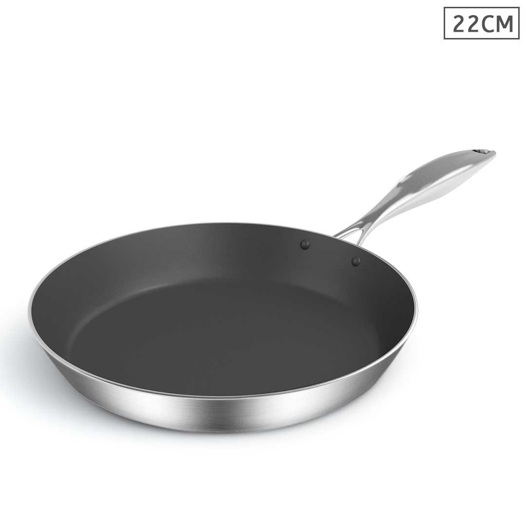 STAINLESS STEEL 22CM FRYING PAN NON STICK - Notbrand
