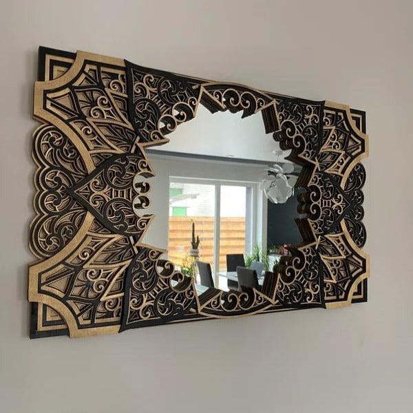 Mycen Wood Mandala Frame Mirror - Notbrand