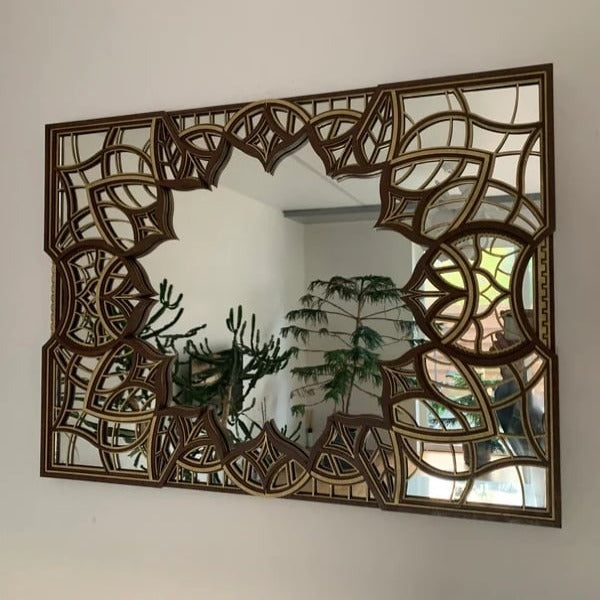 Perky Wooden Mirror Wall Art - Notbrand
