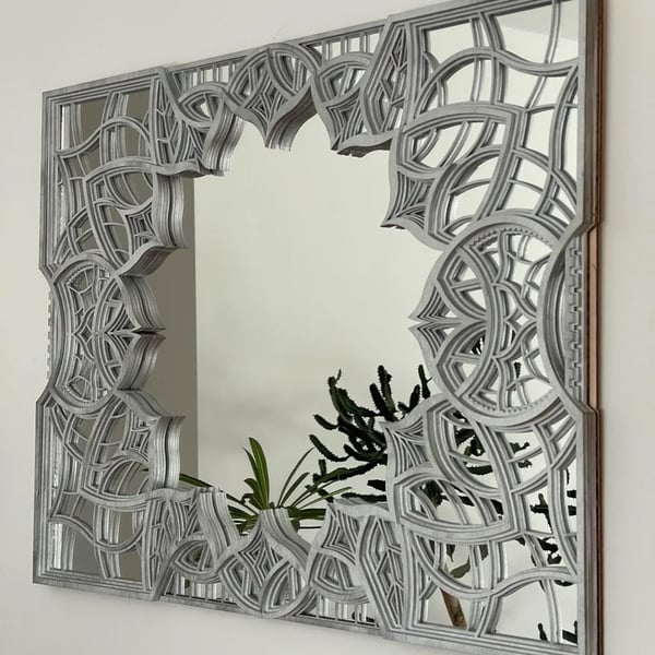 Peaux Wooden Mirror Silver - Notbrand