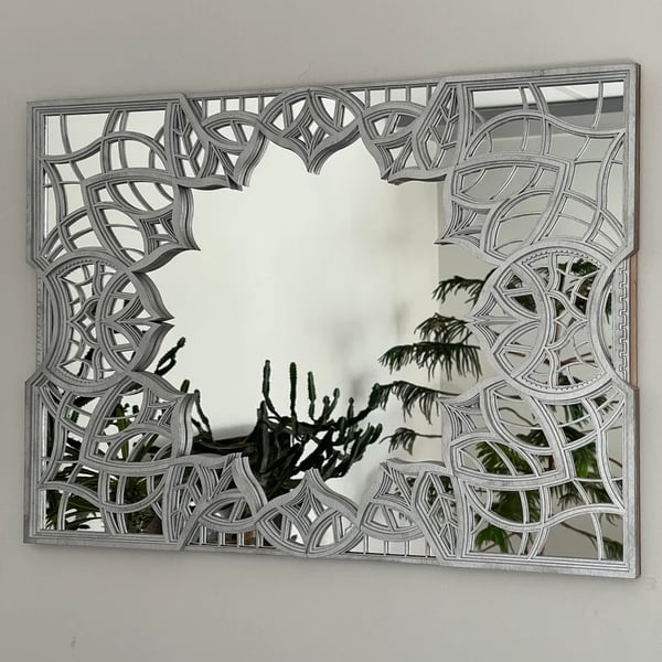 Peaux Wooden Mirror Silver - Notbrand