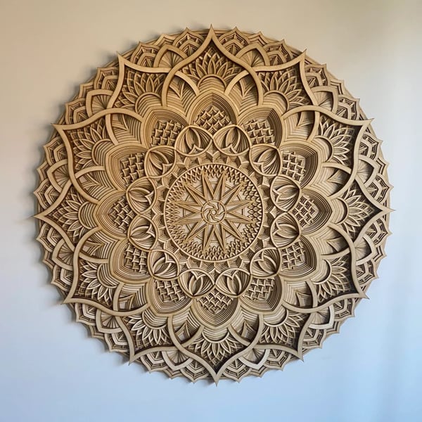 Elwyn Mandala Wooden Handcrafted Wall Art - Notbrand