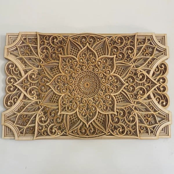 Osax Handcrafted Wooden Wall Decor - Natural - Notbrand