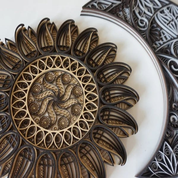 Stordan Handcrafted Wooden Mandala Sun and Moon Set - Notbrand