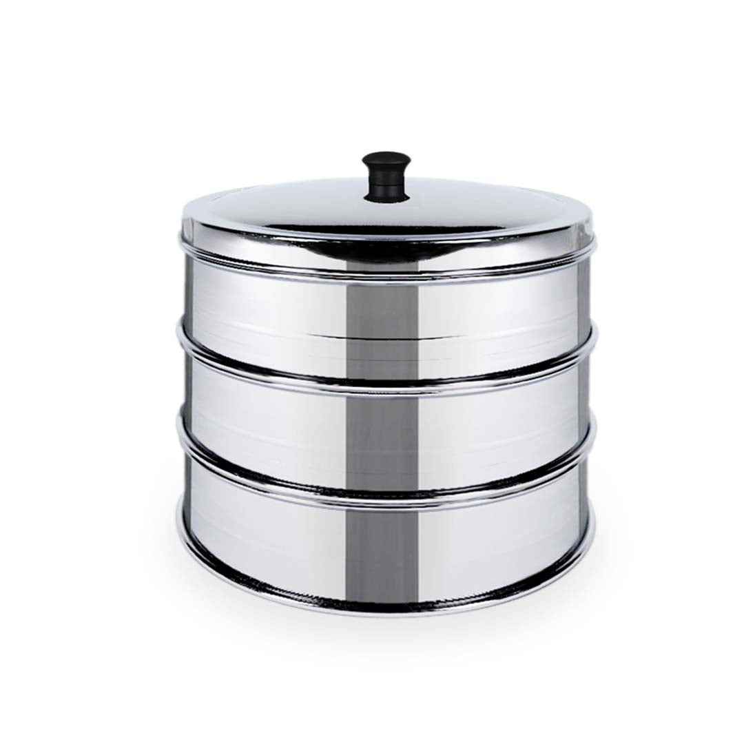 3 Tier Stainless Steel Steamers With Lid - 25cm - Notbrand