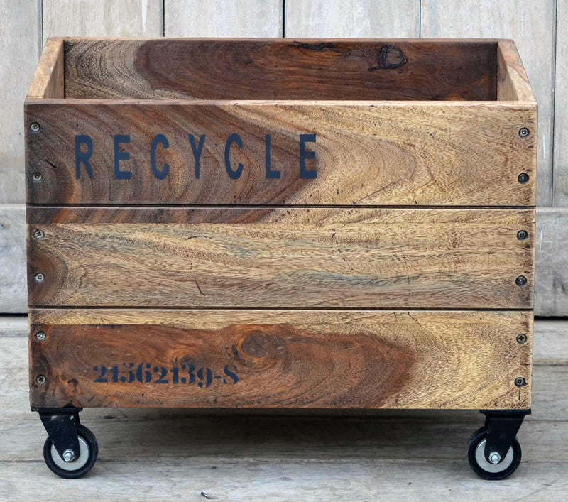 Industrial Recycle Basket On Cast Iron Wheels - Notbrand