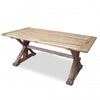 Elena Recycled Elm Timber Dining Table - Rustic Natural 1.98m - Notbrand
